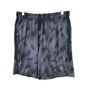 Mens Under Armour Black Gray Loose Athletic Shorts OSU Cowboys Polyester Size L